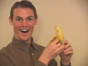 香蕉  可爱 搞笑 吃货