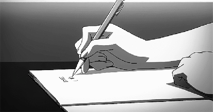 桌子 钢笔 手指 本子