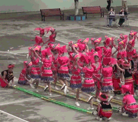 竹竿舞 彝族 少数民族舞蹈 健身 中国传统