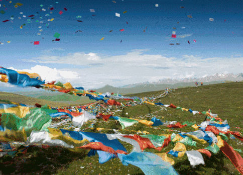 西藏 纸风马 朝圣