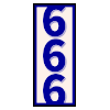 666 蓝色 方框 数字