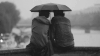 情侣 浪漫 雨伞 黑色