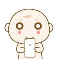 大眼睛 红脸蛋 舔手机 婴儿