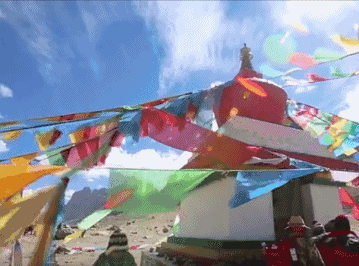 西藏 阿里 西藏阿里 经幡 彩旗 朝圣