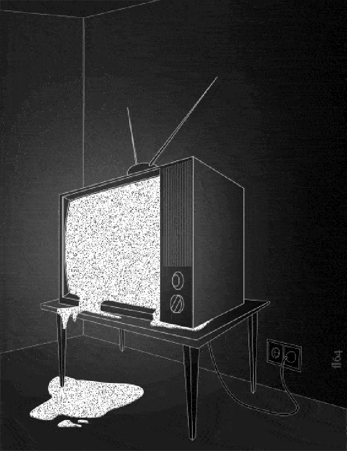 黑白 电视机 无信号 液态 流动