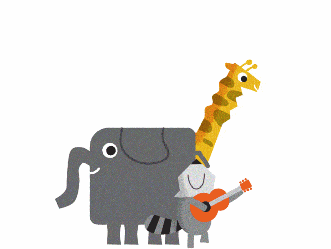 大象 长颈鹿 弹吉他 嗨起来