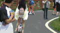 女孩 平衡车 马路 风景美丽