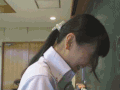 黑板 写字 抬头 瞪眼睛