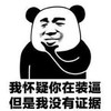 熊猫头 文字表情包 我怀疑你在装逼但是我没有证据 搞笑 逗 沙雕