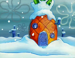 海绵宝宝 菠萝 下雪 冬天