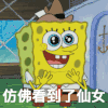 海绵宝宝 可爱 笑容 仿佛看到了仙女