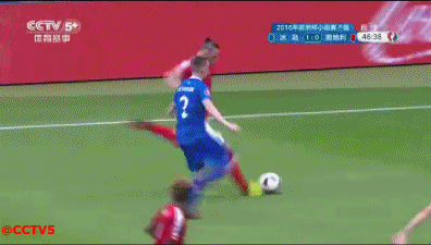 2016欧洲杯 冰岛VS奥地利 射门   倒地
