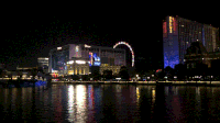 湖面 城市 夜晚 安静