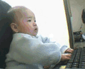 小孩 宝宝 打电脑 搞笑