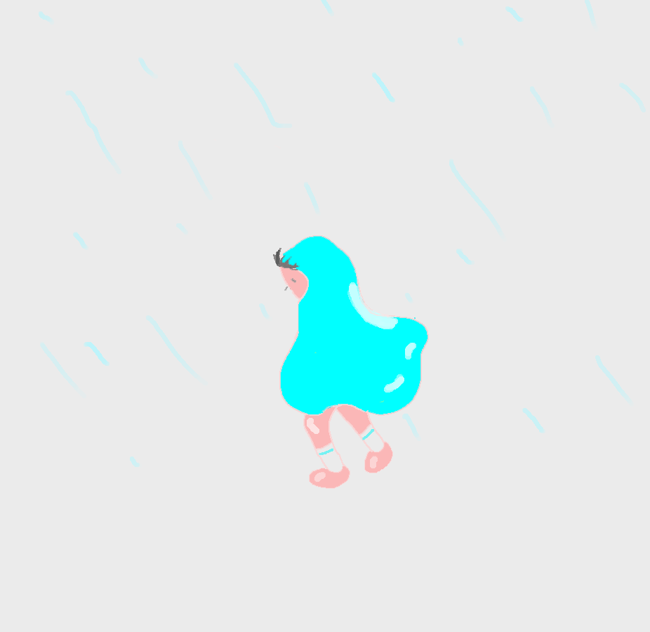 动画制作 雨披 孤独 寂寞 下雨 散步 animation