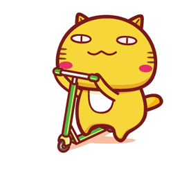 猫 萌宠 滑板车 开心