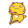 猫 萌宠 滑板车 开心