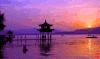 西湖 自然风光 美景 绿色 流水