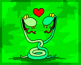 蛇 snake animal 爱心 卡通