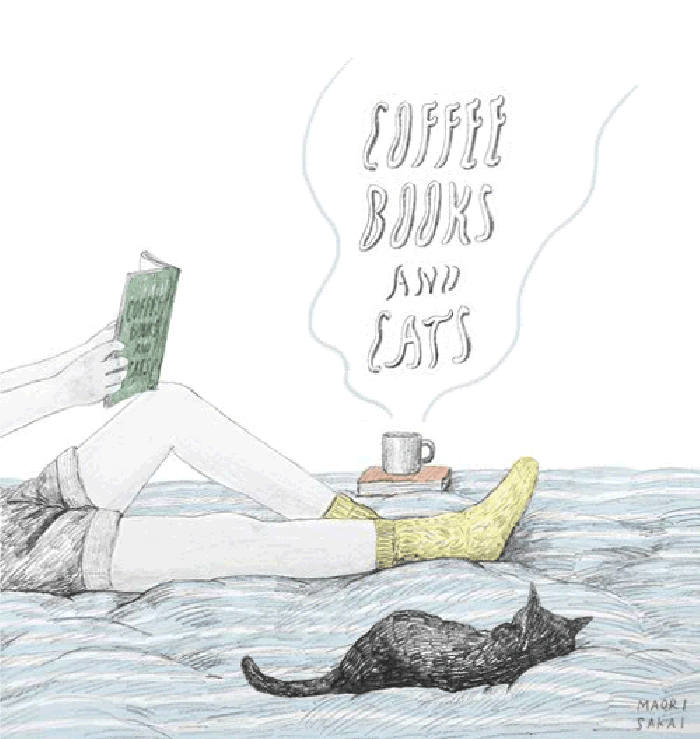猫咪 书籍 饮料 安静