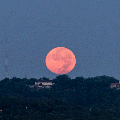 月亮 moon 落山 红色 山 奇观