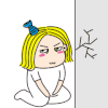 动漫 小女孩 撞墙 绝望