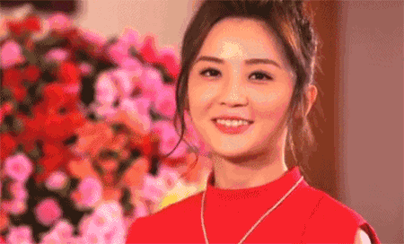 美女 蔡卓妍 红衣服 微笑