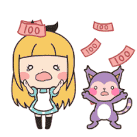 女孩 猫咪 金钱 够不着
