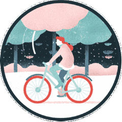下雪 动画 自行车 雪地