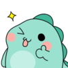 恐龙 星星 红脸蛋 手势