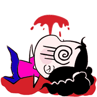 妞妞淘 吐血 晕了 翘辫子