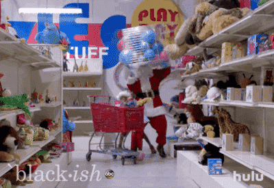 超市 气球 圣诞老人 倒