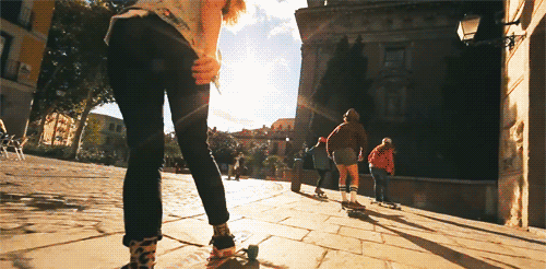 滑板 skateboarding 美女 尤物 美腿 腿玩年 街景 背光 都市