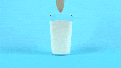 牛奶 杯子 玻璃 蓝色