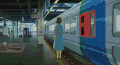 裙子 列车 站台 蓝色