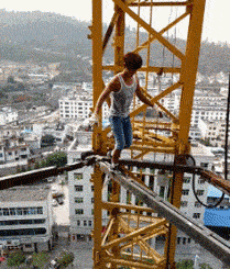 建筑 工人 高空 冒险 挑战