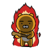 熊 冒火 生气 棍子