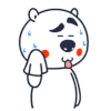 卡通 小熊 流汗 吐舌头