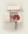 下雨 打伞 等待 打电话