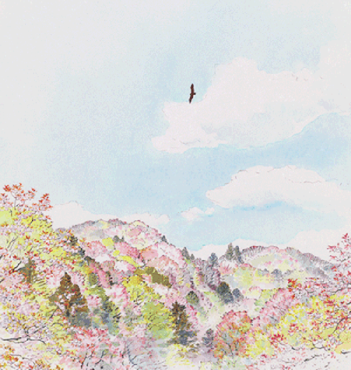 飞鸟 风景 花  山