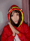 美女 活泼 红色衣服 可爱