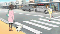 K-ON!! 轻音少女 日本动漫 平泽唯 可爱 奔跑 狗狗