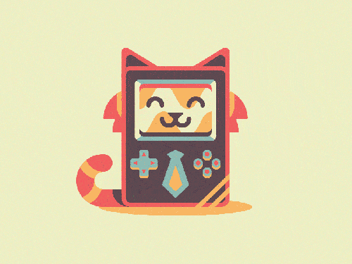 可爱 游戏机猫 微笑 搞笑