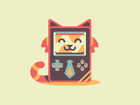 可爱 游戏机猫 微笑 搞笑