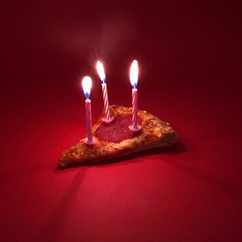 生日 披萨 蛋糕 蜡烛