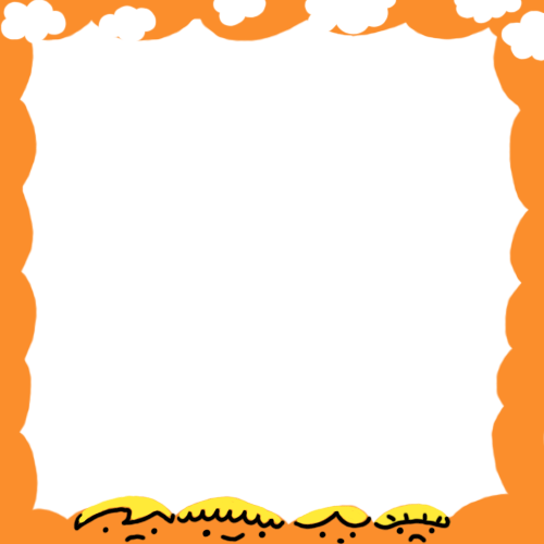 画框 橙色 云朵