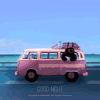 汽车 兜风 海边 白云