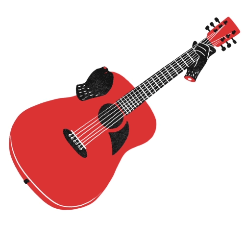 红色 吉他 弹奏 乐器