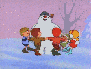雪人 跳舞 转圈 小孩子 雪地