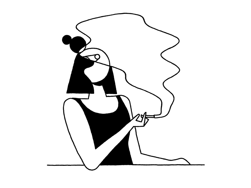 卡通 美女 吸烟 有害